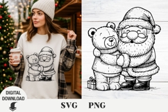 Santa and Christmas bear svg, Christmas svg, fanny svg Product Image 1