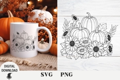 Pumpkin svg, Fall svg, Pumpkin wreath, Sublimation, Product Image 1