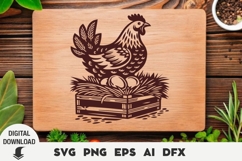 Laser cut, chicken Cutting board, Farm svg, Cute chicken Product Image 1