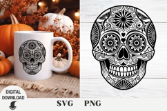 Skull svg, Halloween svg, Flower Skull svg Product Image 1