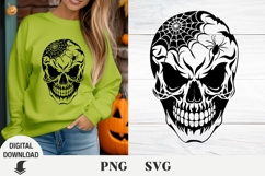 Skull svg, Halloween svg, Web svg, Bat svg Product Image 1