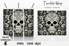 Boho Skull Tumbler Wrap, Halloween Sublimation Tumbler Product Image 1