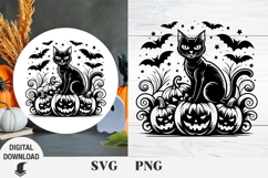 Halloween black cat svg, Halloween, cat svg, black cat svg Product Image 1