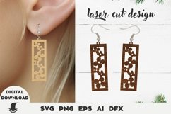 Flower earring Laser cut file, flower earring and pendant s Product Image 5