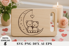 Teddy bear laser engraving bundle, Cutting board Product Image 7