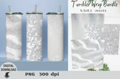 Tumbler Wrap white glitter, Tumbler sublimation, golden glit Product Image 1