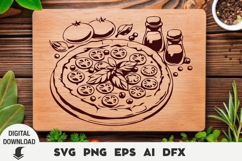 Italian pizza svg, Laser cut SVG, Cutting board SVG, Product Image 1