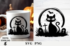 Halloween black cat svg, Halloween, cat svg, black cat svg Product Image 1