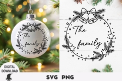Christmas ornaments svg, Christmas family monogram, wreath Product Image 1