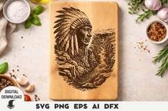 The Indian chief Engraving, America Cutting Board, Laser, Product Image 2