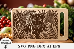 Panther Laser Engraving, animal Cutting Board, Laser, Product Image 1