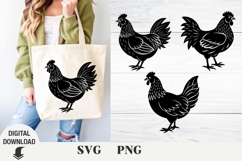 chicken svg, cute rooster svg, farm svg, Sublimation design Product Image 1