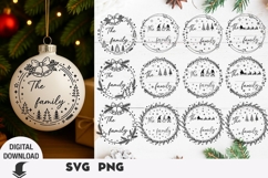 Christmas family monogram, ornaments svg, door sign svg Product Image 1