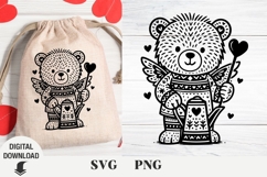 Valentine svg, bear svg, Norwegian style Product Image 1