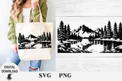 Mountain svg, Nature landscape, Forest svg, Product Image 1