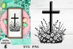 Cross and flowers svg, Easter svg, Easter Cross , spring Product Image 1