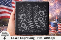 America Laser Engraving, USA eagle, 4th of July, flowers Product Image 1