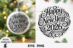 Happy New Year ornaments svg, Happy New Year svg, Product Image 1