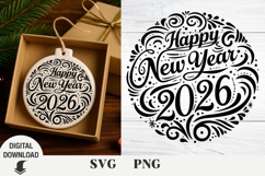 Happy New Year ornaments svg, Happy New Year svg, Product Image 1