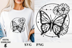 Flower and Butterfly svg , wildflowers, bouquet, floral svg, Product Image 1