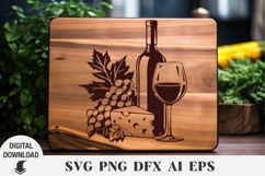 Wine svg, Wine And Cheese svg, Laser cut SVG, Cutting Product Image 1