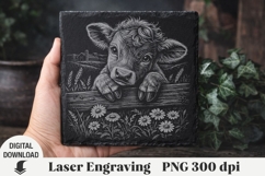 Highland Cow Laser Engraving, Cow Engraving file PNG Product Image 1