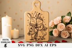 Bunny valentine's day Laser cut , Cutting board, Heart svg Product Image 2