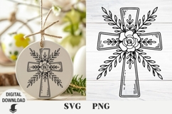 Cross and flowers svg, Easter svg, Easter Cross , spring Product Image 1