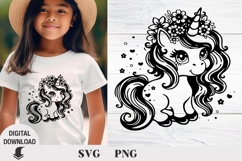 Unicorn svg, Baby Unicorn svg, floral svg, Summer Product Image 1