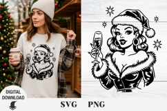 Christmas svg, Retro Christmas, Christmas Pin UP Girl Product Image 1