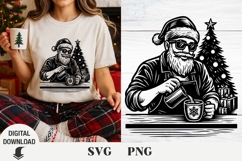 Santa svg, Christmas svg, coffee svg, Christmas ornamemt svg Product Image 1