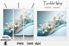 3D Tumbler Wrap, tumbler desig, flowers 3d sublimation Product Image 1
