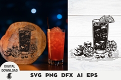Cocktail svg, Laser cut SVG, Laser Engraved SVG, Product Image 1