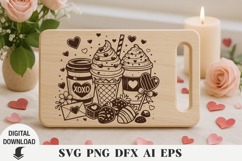valentine's day sweet cake Laser cut , Cutting board svg Product Image 1