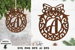 Christmas, Laser, Christmas Personalized Ornament Letter A Product Image 1