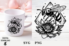 Bee svg, summer svg, beautiful bee, flower svg Product Image 1