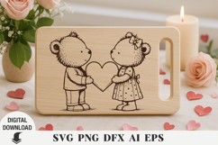 Teddy bear laser engraving bundle, Cutting board Product Image 8