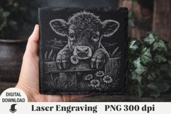 Highland Cow Laser Engraving, Cow Engraving file PNG Product Image 1