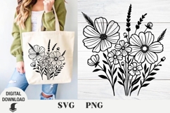 Flowers svg, wildflowers, floral svg, Spring, Summer Product Image 1