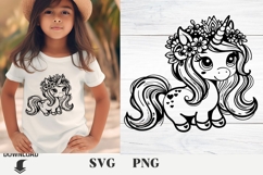 Unicorn svg, Baby Unicorn svg, floral svg, Summer Product Image 1