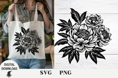 Flower svg, pion svg, wildflowers, floral svg, Summer Product Image 1