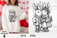 Bunny valentine's day, Bunny svg, Heart svg Product Image 1