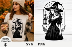 Witch svg, Halloween svg, Boho svg, Shirt Design Product Image 1
