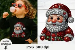 Christmas, Santa, Christmas png, Santa crystal style Product Image 1