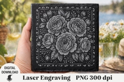 Flower Laser Engraving, peony Engraving file Product Image 1