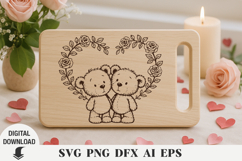 Teddy bear laser engraving bundle, Cutting board Product Image 9