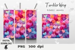 Valentine's Day Tumbler Wrap, heart Sublimation Product Image 1