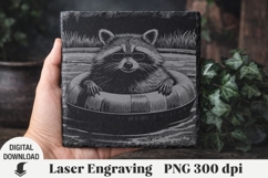 raccoon Laser Engraving, summer Engraving file Product Image 1