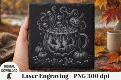 Halloween cocktail Laser Engraving, coaster Engraving PNG Product Image 1