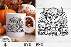Highland Cow Halloween svg, Halloween svg , Cow svg Product Image 1